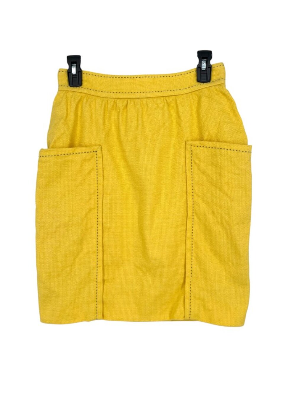 Cartonnier Yellow Textured Cotton Skirt With Pockets Size 4